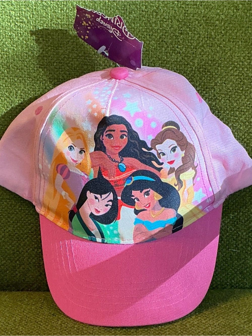 Disney Pink Girls' Princess Cap with Colorful Princess Artwork